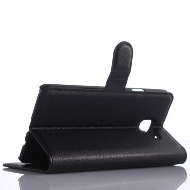 Samsung Galaxy A5 (2016) Schicke Leder Handyhülle mit Litchitextur - schwarz