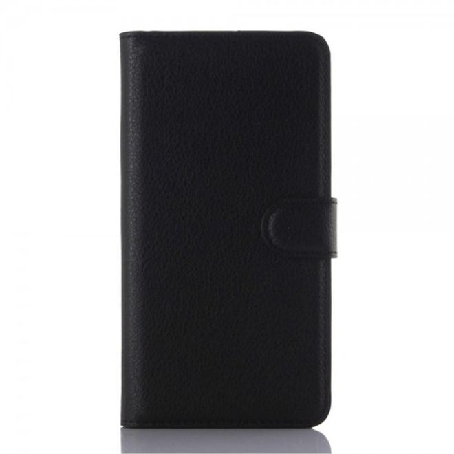 Samsung Galaxy A5 (2016) Schicke Leder Handyhülle mit Litchitextur - schwarz