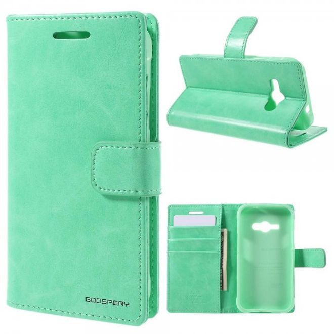 Goospery - Samsung Galaxy J1 Ace Hülle - Handy Bookcover - Bluemoon Diary Series - mint
