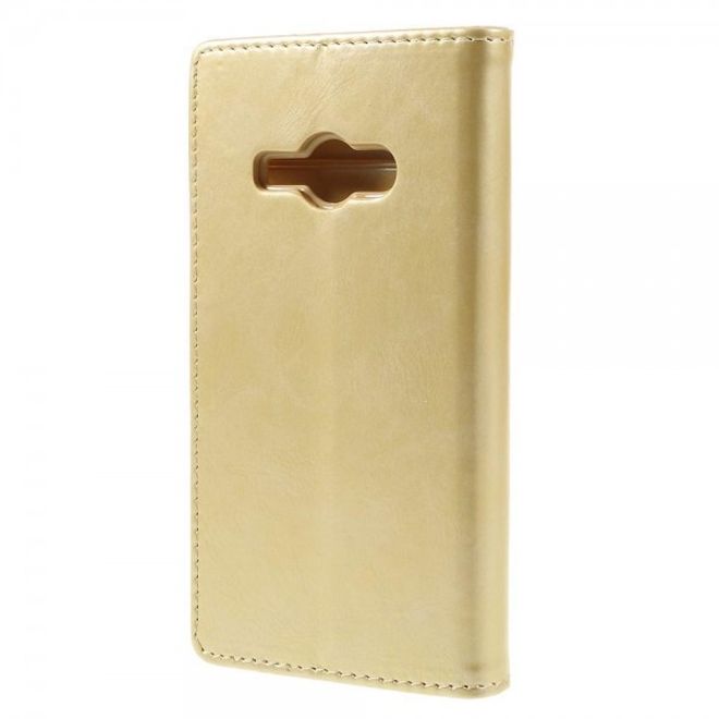 Goospery - Samsung Galaxy J1 Ace Hülle - Handy Bookcover - Bluemoon Diary Series - gold