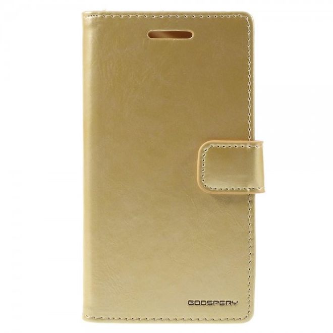 Goospery - Samsung Galaxy J1 Ace Hülle - Handy Bookcover - Bluemoon Diary Series - gold