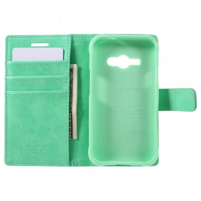 Goospery - Samsung Galaxy J1 Ace Hülle - Handy Bookcover - Bluemoon Diary Series - mint