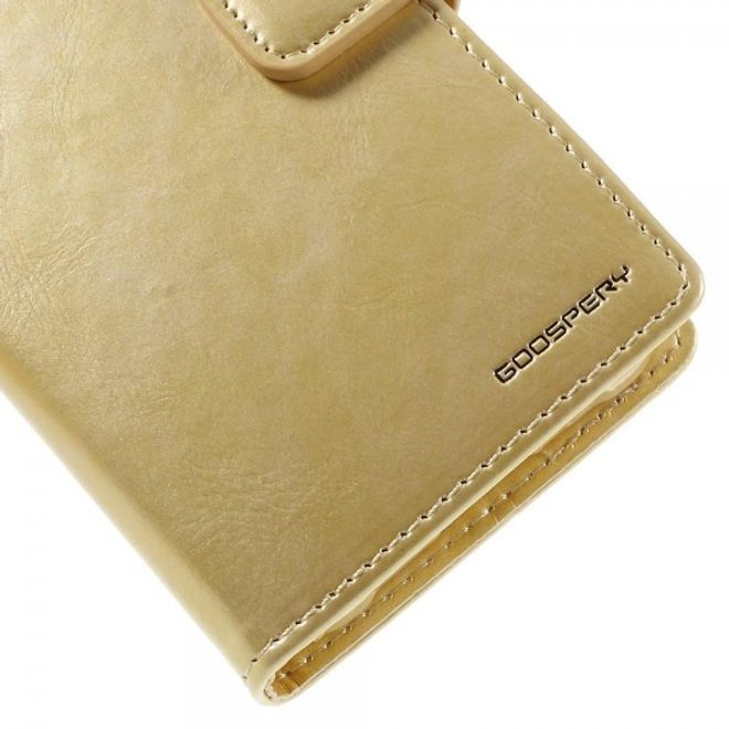 Goospery - Samsung Galaxy J1 Ace Hülle - Handy Bookcover - Bluemoon Diary Series - gold