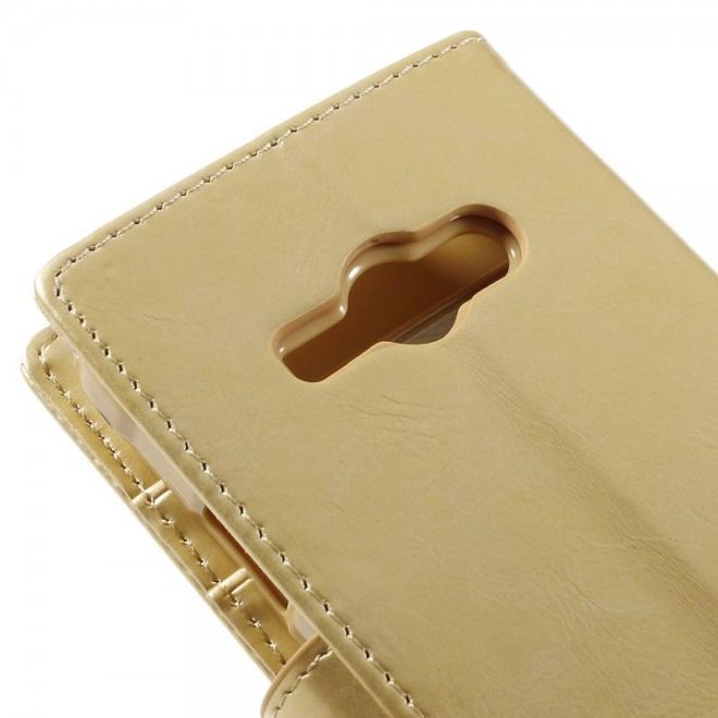 Goospery - Samsung Galaxy J1 Ace Hülle - Handy Bookcover - Bluemoon Diary Series - gold