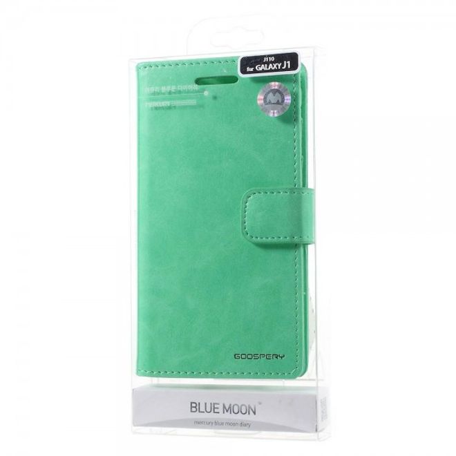 Goospery - Samsung Galaxy J1 Ace Hülle - Handy Bookcover - Bluemoon Diary Series - mint
