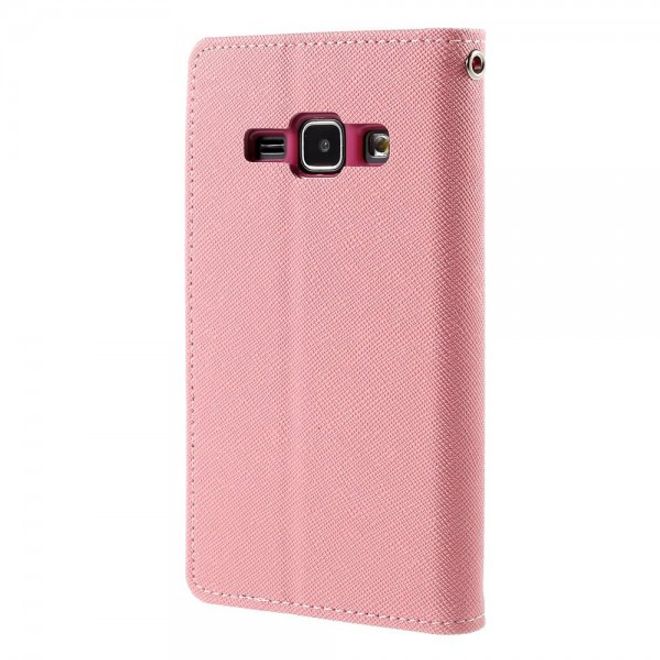 Goospery - Samsung Galaxy J1 (2015) Hülle - Handy Bookcover - Fancy Diary Series - rosa/pink