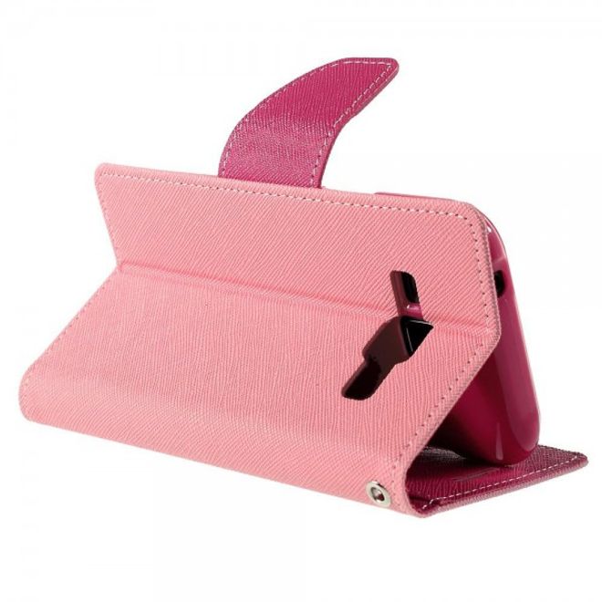 Goospery - Samsung Galaxy J1 (2015) Hülle - Handy Bookcover - Fancy Diary Series - rosa/pink