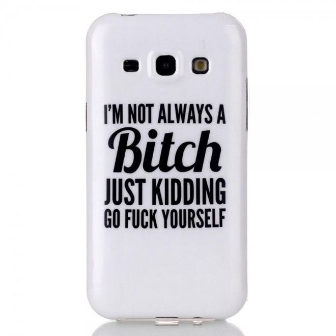 Samsung Galaxy J5 Elastische, sanfte Plastik Case Hülle mit englischem Schriftzug