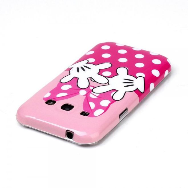 Samsung Galaxy J5 Elastische, sanfte Plastik Case Hülle mit Händen und weissen Punkten