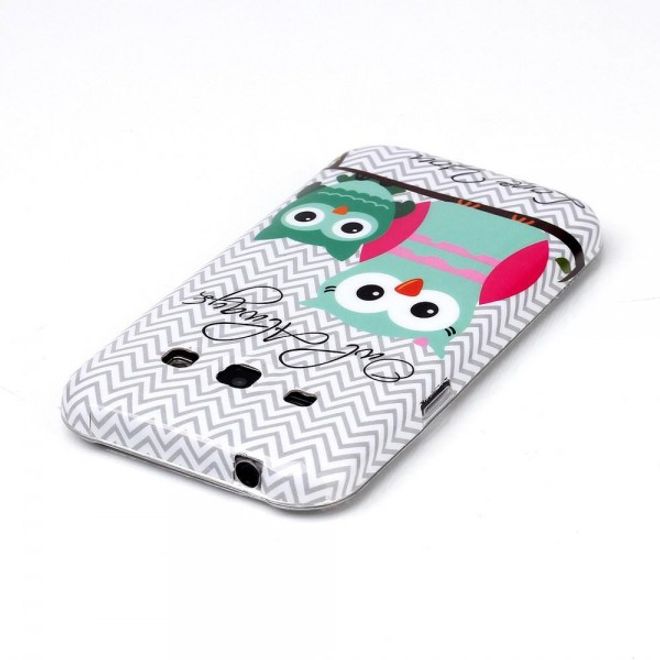 Samsung Galaxy J5 Elastische, sanfte Plastik Case Hülle mit süssen, kleinen Eulen