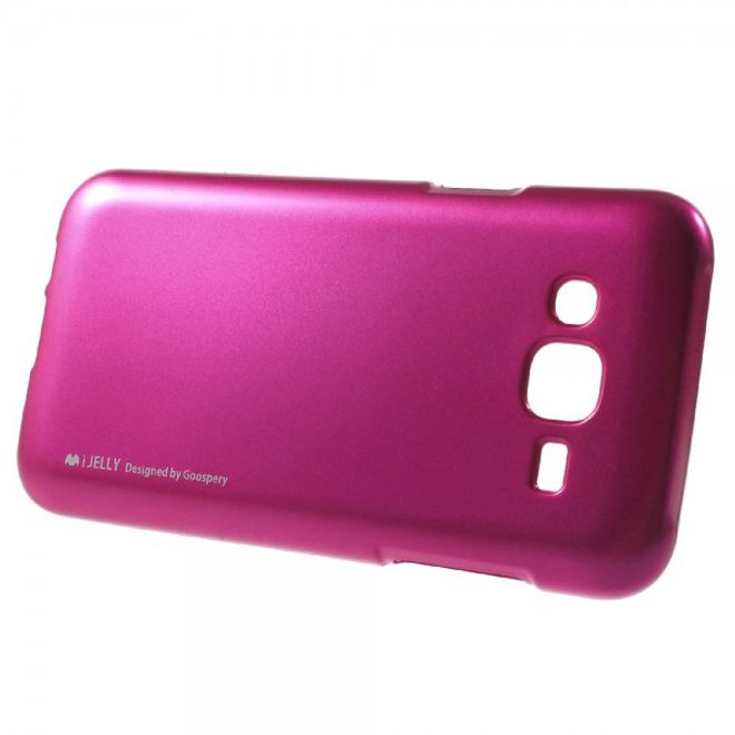 Goospery - Samsung Galaxy J5 (2015) Handy Hülle - TPU Soft Case - i Jelly Metal Series - pink