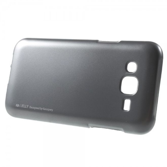 Goospery - Samsung Galaxy J5 (2015) Handy Hülle - TPU Soft Case - i Jelly Metal Series - grau