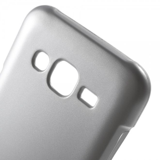 Goospery - Samsung Galaxy J5 (2015) Handy Hülle - TPU Soft Case - i Jelly Metal Series - silber