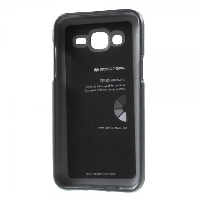 Goospery - Samsung Galaxy J5 (2015) Handy Hülle - TPU Soft Case - i Jelly Metal Series - grau