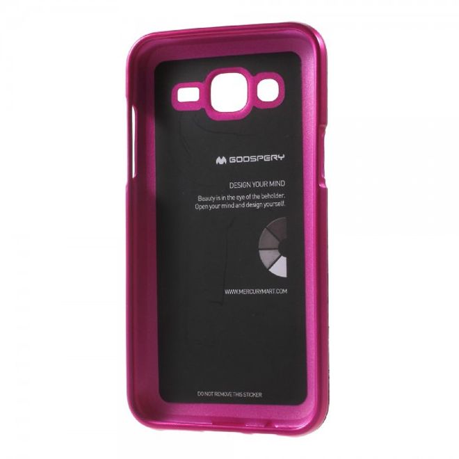 Goospery - Samsung Galaxy J5 (2015) Handy Hülle - TPU Soft Case - i Jelly Metal Series - pink
