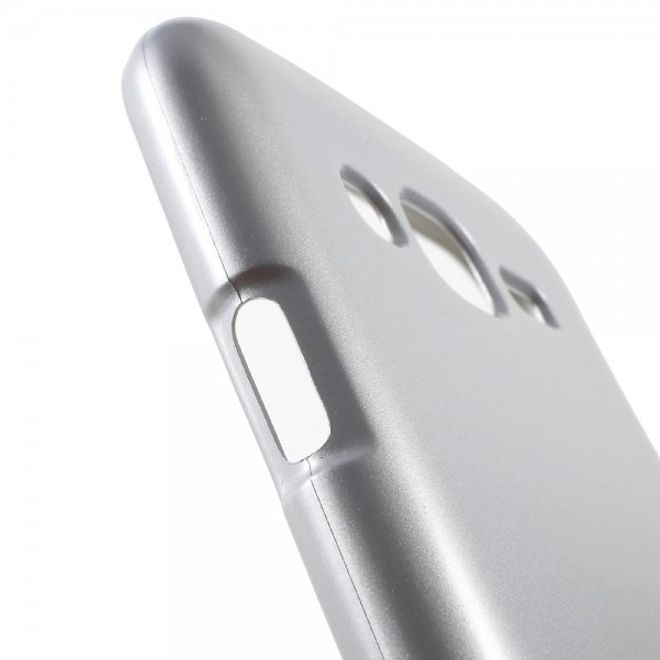 Goospery - Samsung Galaxy J5 (2015) Handy Hülle - TPU Soft Case - i Jelly Metal Series - silber