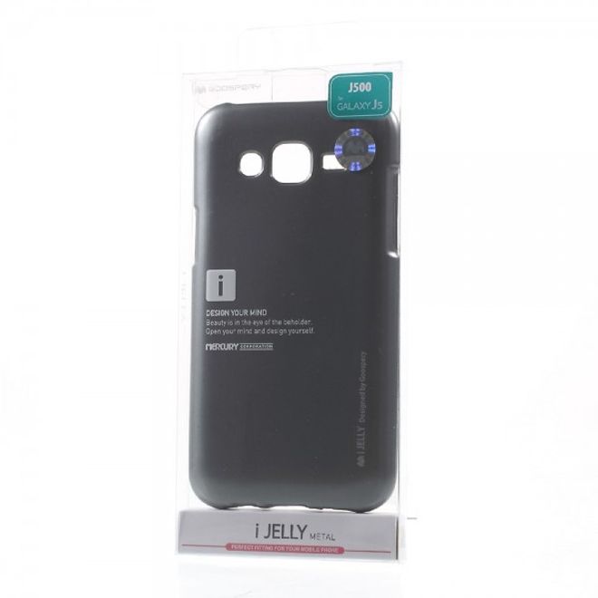 Goospery - Samsung Galaxy J5 (2015) Handy Hülle - TPU Soft Case - i Jelly Metal Series - grau