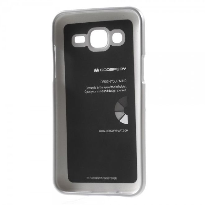 Goospery - Samsung Galaxy J5 (2015) Handy Hülle - TPU Soft Case - i Jelly Metal Series - silber