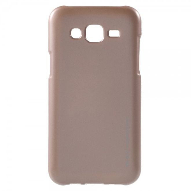 Goospery - Samsung Galaxy J5 (2015) Handy Hülle - TPU Soft Case - i Jelly Metal Series - rosegold