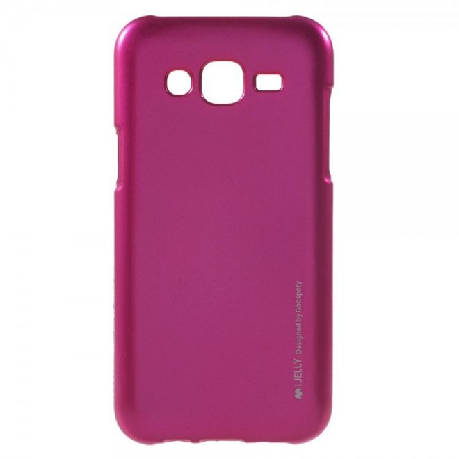 Goospery - Samsung Galaxy J5 (2015) Handy Hülle - TPU Soft Case - i Jelly Metal Series - pink