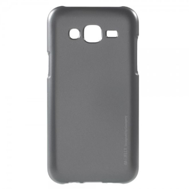 Goospery - Samsung Galaxy J5 (2015) Handy Hülle - TPU Soft Case - i Jelly Metal Series - grau