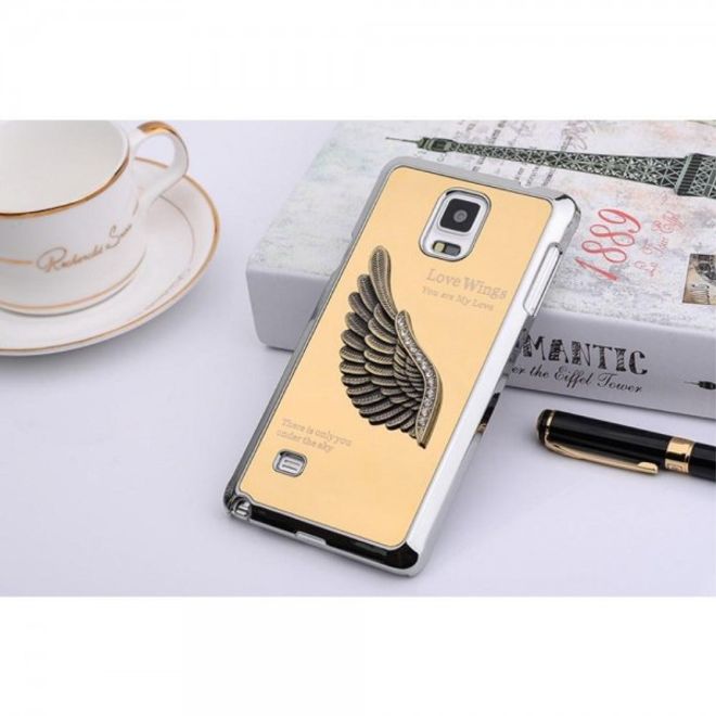 Samsung Galaxy Note 4 Hart Plastik Case mit metallenem Flügel - gold