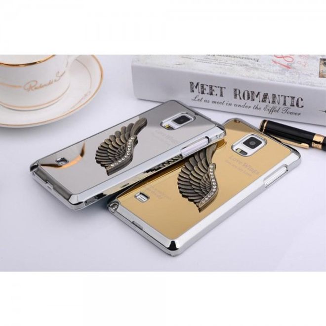 Samsung Galaxy Note 4 Hart Plastik Case mit metallenem Flügel - gold