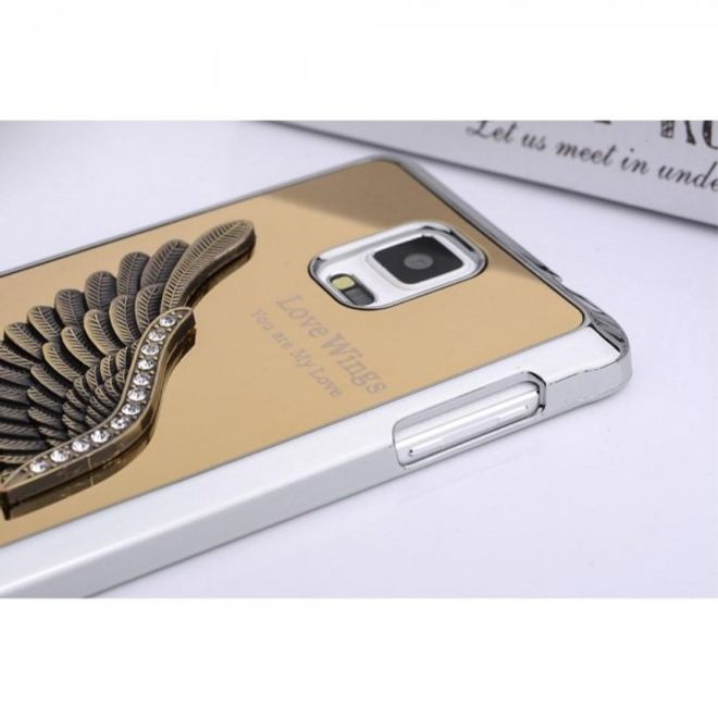 Samsung Galaxy Note 4 Hart Plastik Case mit metallenem Flügel - gold
