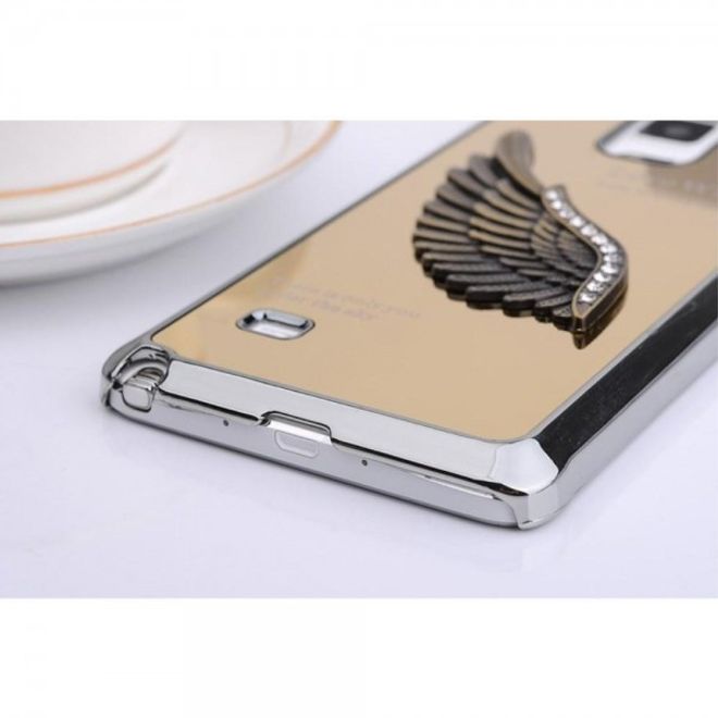 Samsung Galaxy Note 4 Hart Plastik Case mit metallenem Flügel - gold