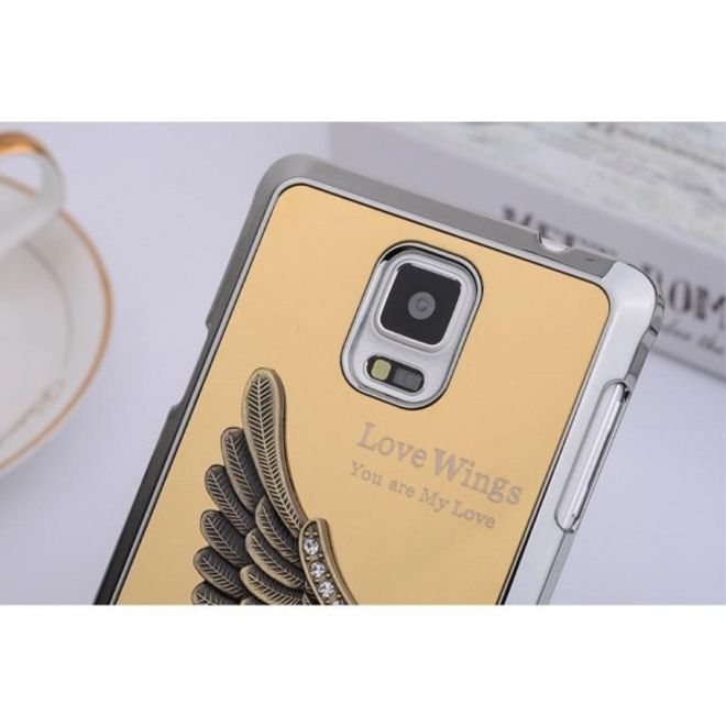 Samsung Galaxy Note 4 Hart Plastik Case mit metallenem Flügel - gold