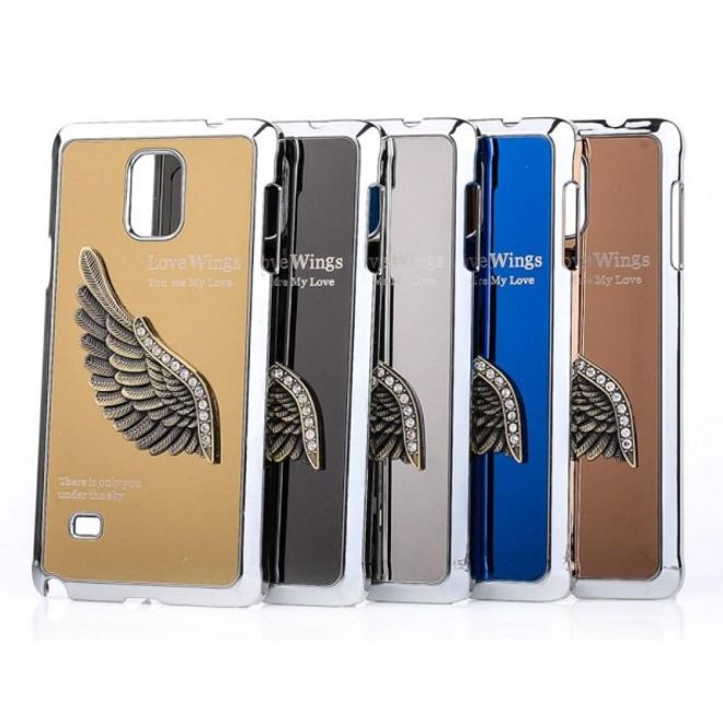 Samsung Galaxy Note 4 Hart Plastik Case mit metallenem Flügel - gold