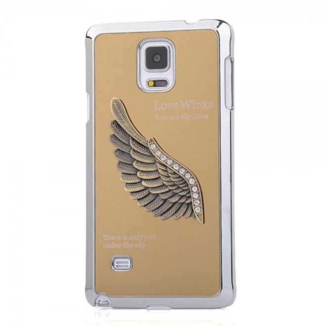 Samsung Galaxy Note 4 Hart Plastik Case mit metallenem Flügel - gold