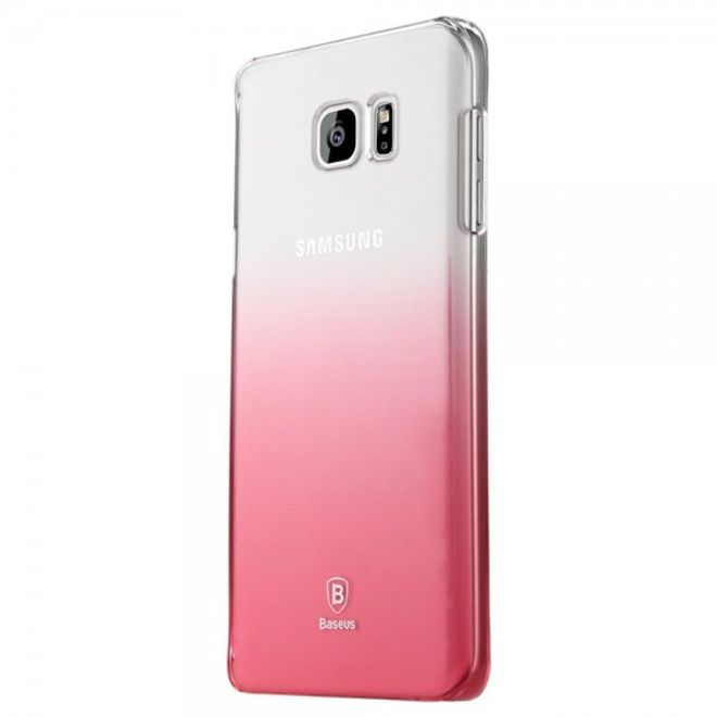 Samsung Galaxy Note 5 Hart Plastik Handy Case mit Farbverlauf von Baseus - transparent/pink