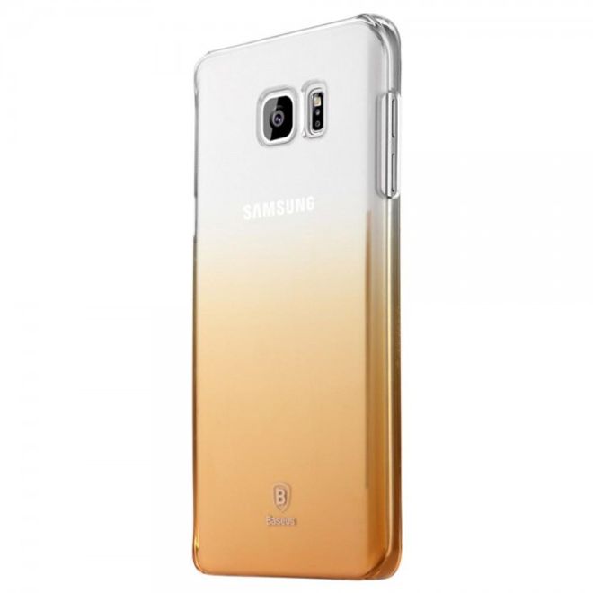 Samsung Galaxy Note 5 Hart Plastik Handy Case mit Farbverlauf von Baseus - transparent/gold