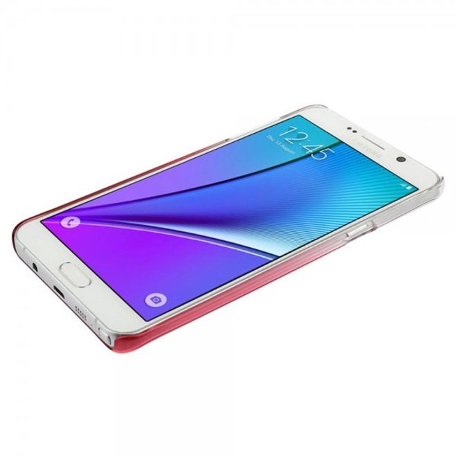 Samsung Galaxy Note 5 Hart Plastik Handy Case mit Farbverlauf von Baseus - transparent/pink