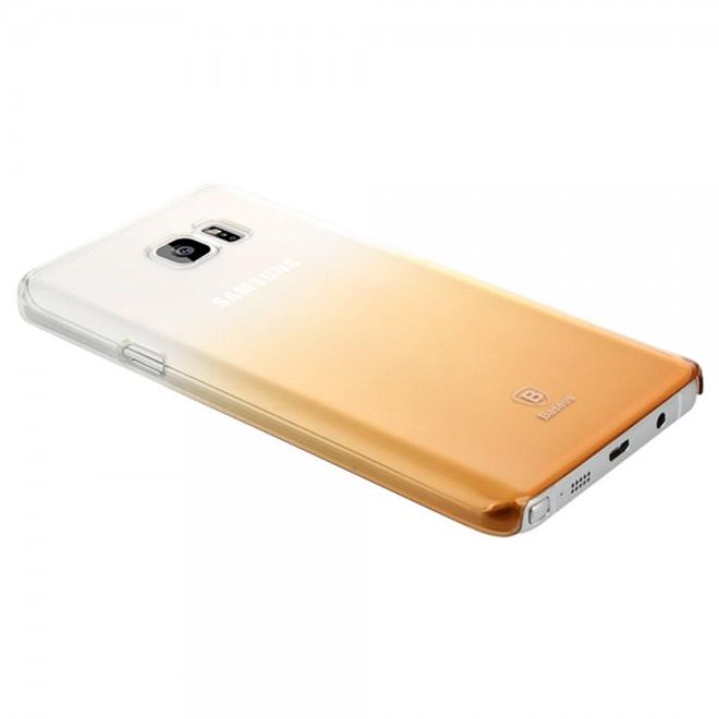 Samsung Galaxy Note 5 Hart Plastik Handy Case mit Farbverlauf von Baseus - transparent/gold