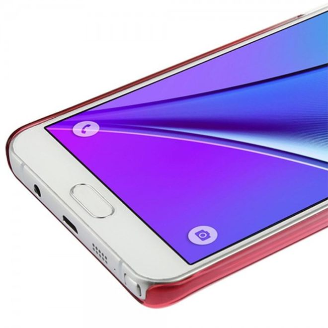 Samsung Galaxy Note 5 Hart Plastik Handy Case mit Farbverlauf von Baseus - transparent/pink