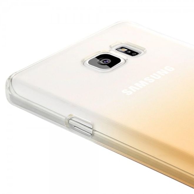 Samsung Galaxy Note 5 Hart Plastik Handy Case mit Farbverlauf von Baseus - transparent/gold