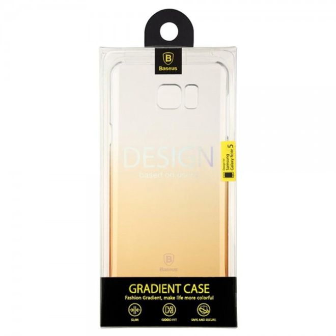 Samsung Galaxy Note 5 Hart Plastik Handy Case mit Farbverlauf von Baseus - transparent/gold