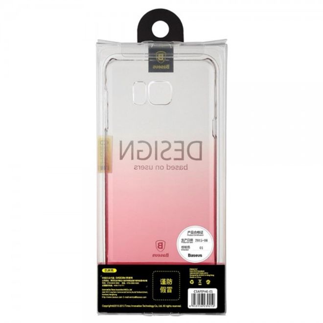 Samsung Galaxy Note 5 Hart Plastik Handy Case mit Farbverlauf von Baseus - transparent/pink