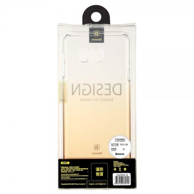Samsung Galaxy Note 5 Hart Plastik Handy Case mit Farbverlauf von Baseus - transparent/gold