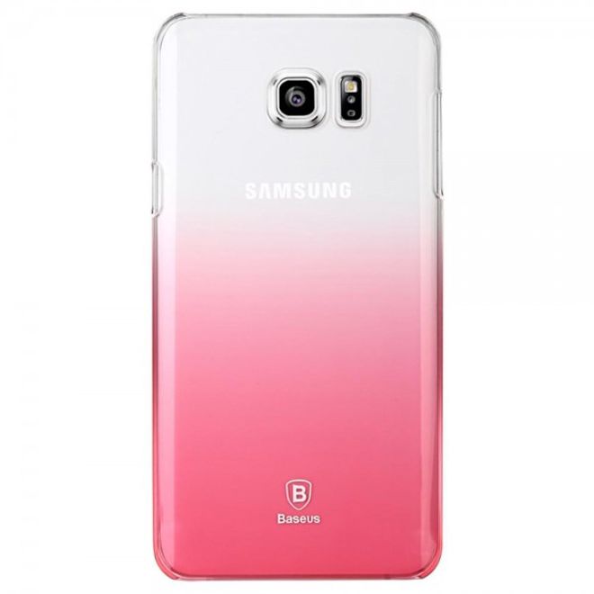 Samsung Galaxy Note 5 Hart Plastik Handy Case mit Farbverlauf von Baseus - transparent/pink