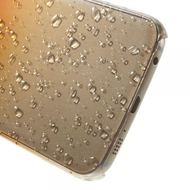 Galaxy S6 Edge Hart Plastik Case Hülle mit Regentropfen und Farbverlauf - orange