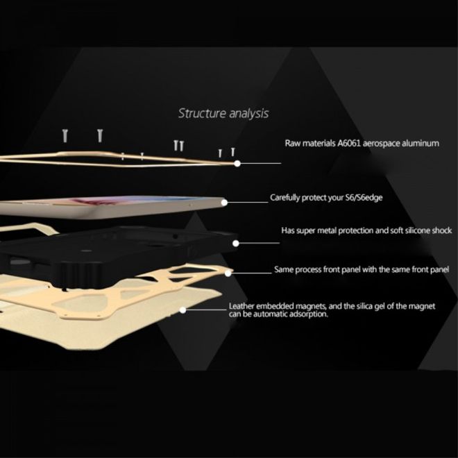 Galaxy S6 Edge Love Mei MK2 Robuste Aluminium und Silikon Case Hülle - weiss