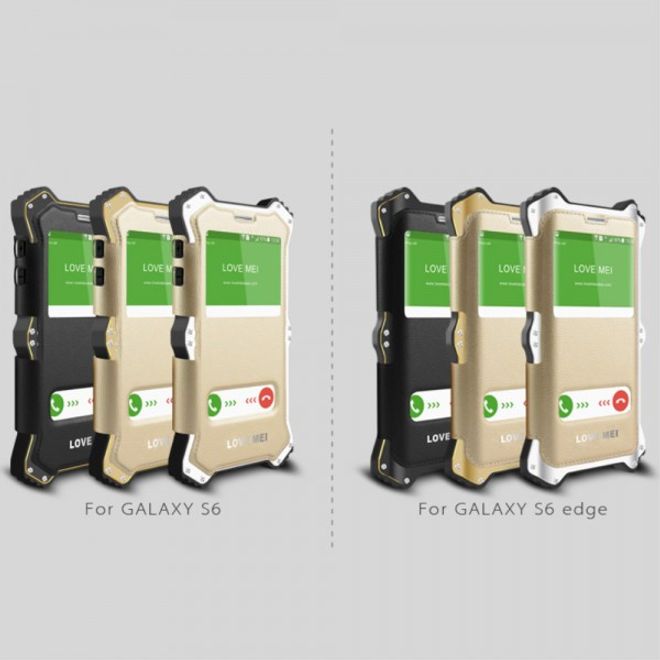 Galaxy S6 Edge Love Mei MK2 Robuste Aluminium und Silikon Case Hülle - weiss