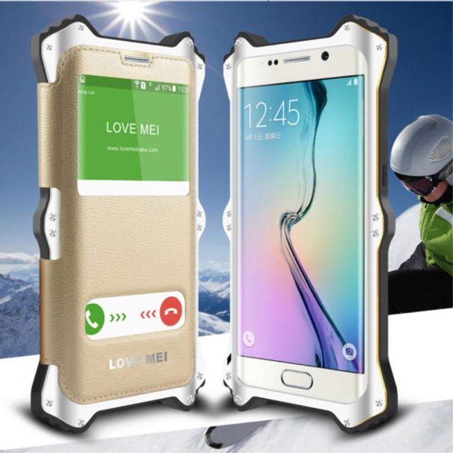 Galaxy S6 Edge Love Mei MK2 Robuste Aluminium und Silikon Case Hülle - weiss