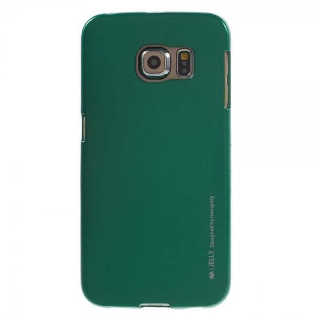 Goospery - Galaxy S6 Edge Handy Hülle - TPU Soft Case - i Jelly Metal Series - grün
