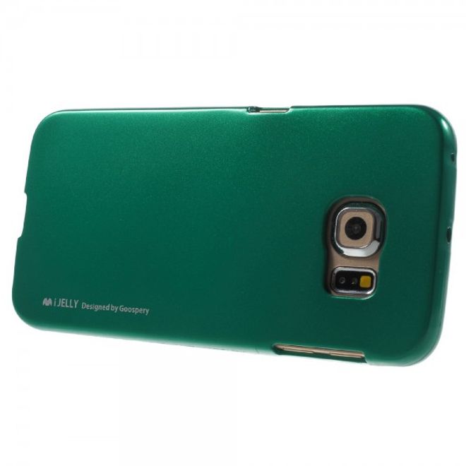 Goospery - Galaxy S6 Edge Handy Hülle - TPU Soft Case - i Jelly Metal Series - grün