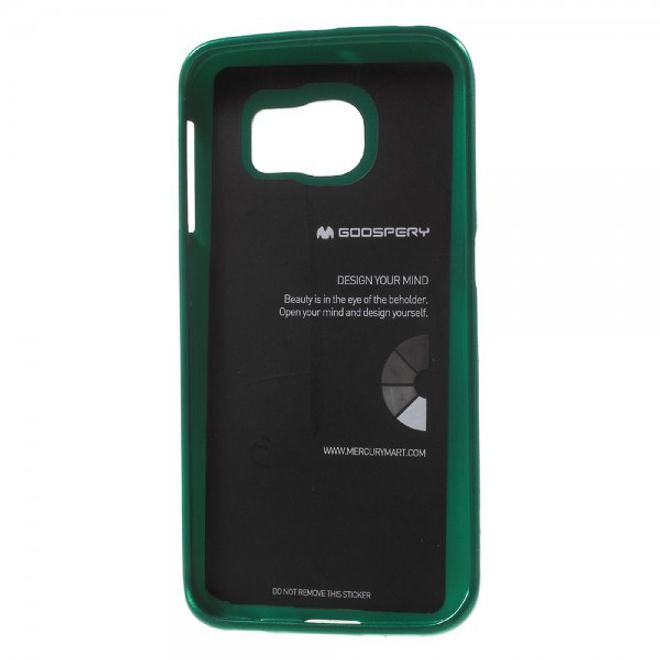 Goospery - Galaxy S6 Edge Handy Hülle - TPU Soft Case - i Jelly Metal Series - grün