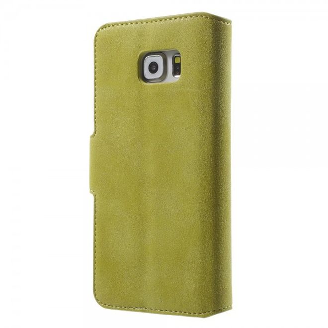 Galaxy S6 Edge Plus Golden Phoenix Echtleder Cover Hülle mit Standfunktion - grün